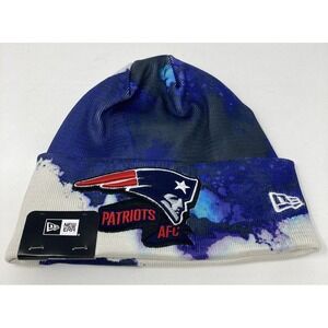 NE Patriots New Era NFL On-Field Sideline Ink Beanie Tie Dye Knit Hat NWT‎